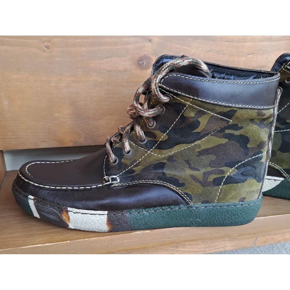 Camel Active Women's Leather Brown Camouflage Lace-up Ankle Boots 9.5 EU 40